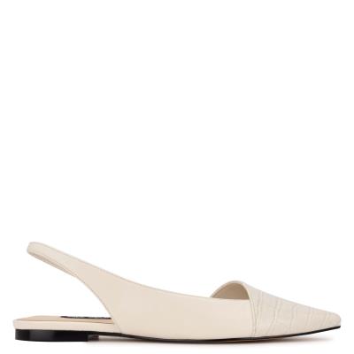 Nine West Beads Slingback Pointy Kappe Beige Weiß | 8741WTFZC