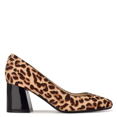 Nine West Vibe 9x9 Block Heel Leopard | 1746IJSEK