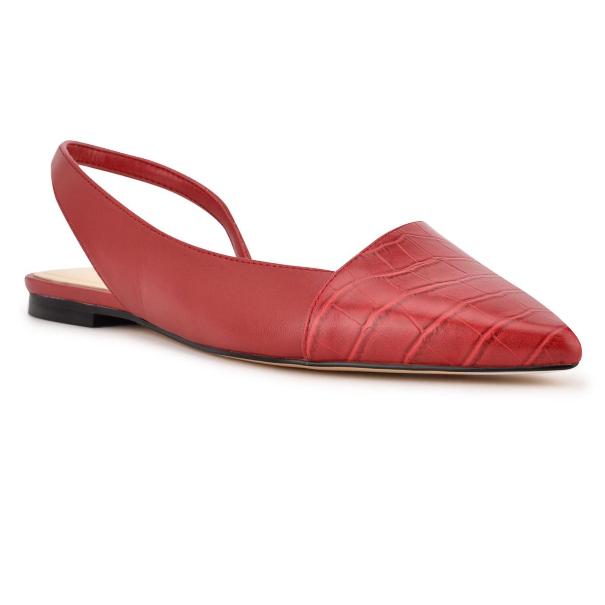 Nine West Beads Slingback Pointy Kappe Rot Rot | 1860IAWEB