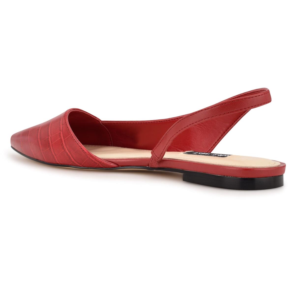 Nine West Beads Slingback Pointy Kappe Rot Rot | 1860IAWEB