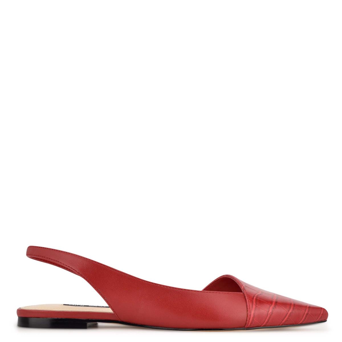 Nine West Beads Slingback Pointy Kappe Rot Rot | 1860IAWEB