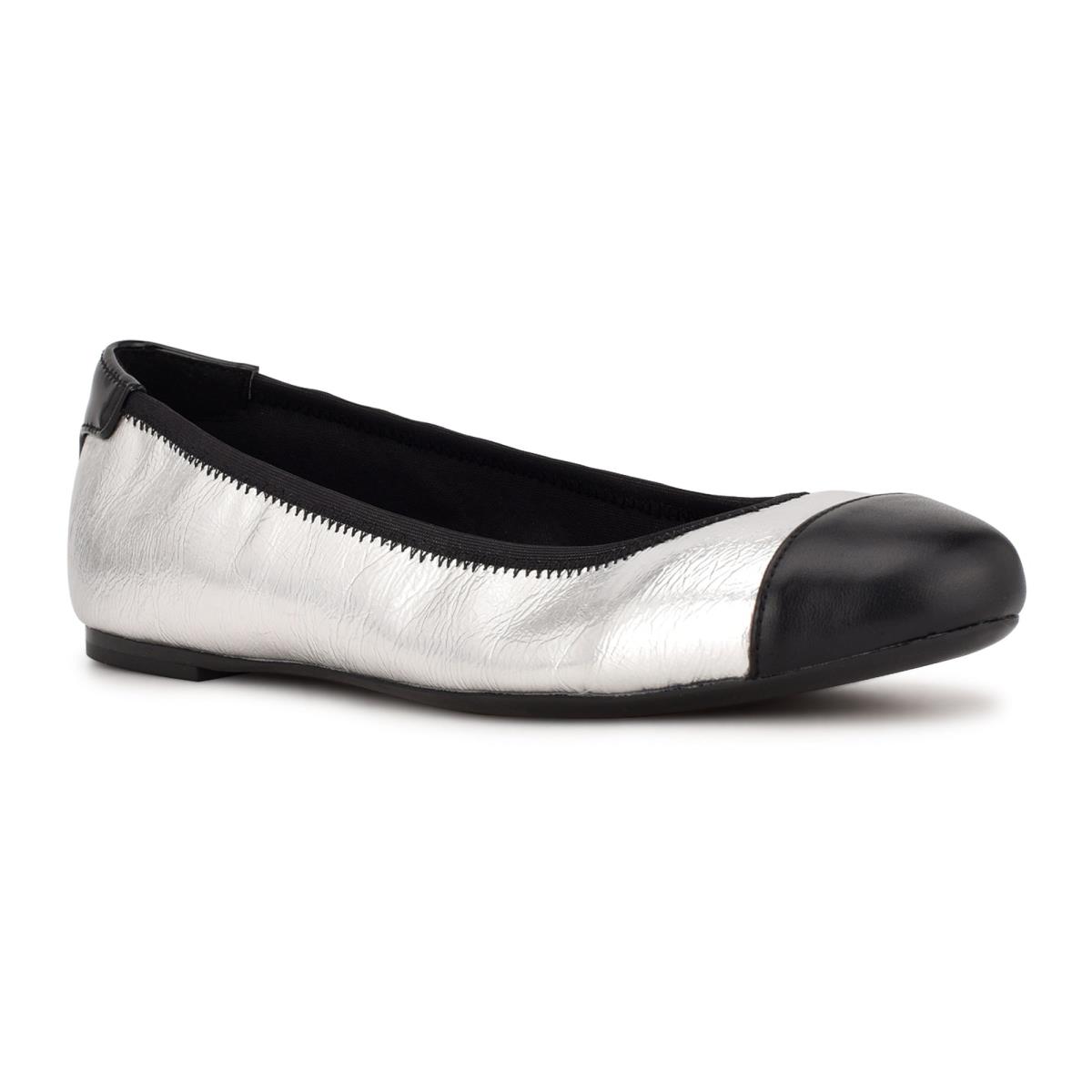 Nine West Capted Ballet Silber | 7096EMHXV