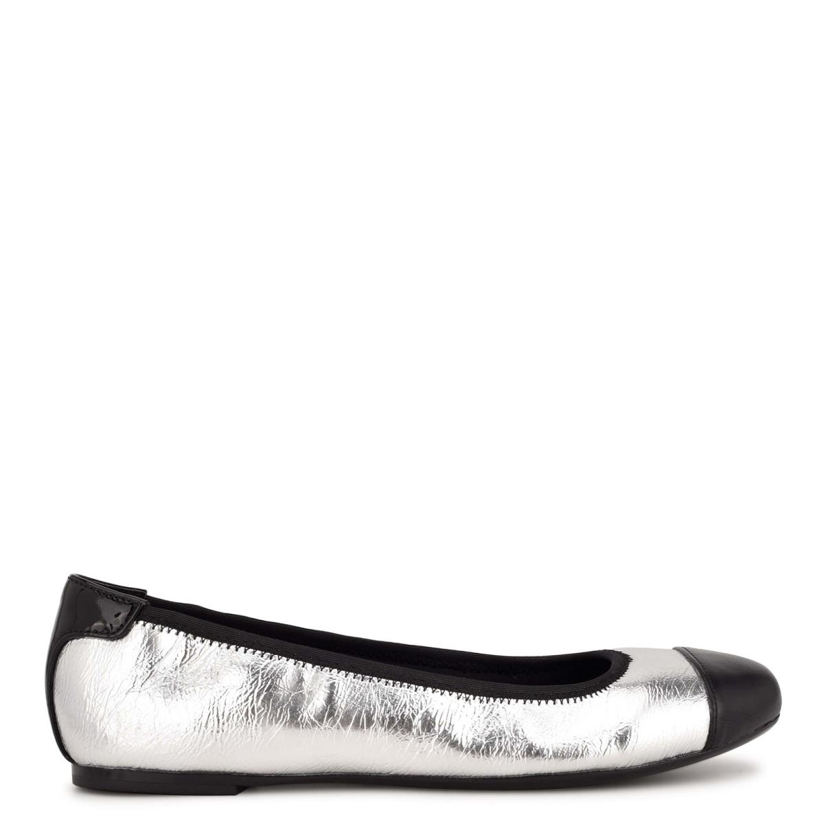 Nine West Capted Ballet Silber | 7096EMHXV