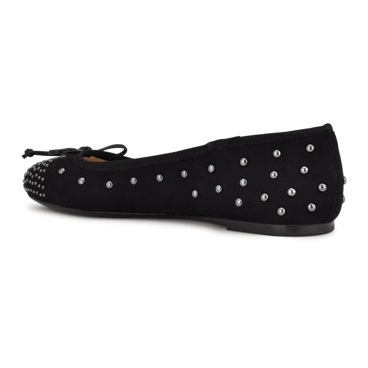 Nine West Curvy Studded Ballet Schwarz | 3457WCIUF