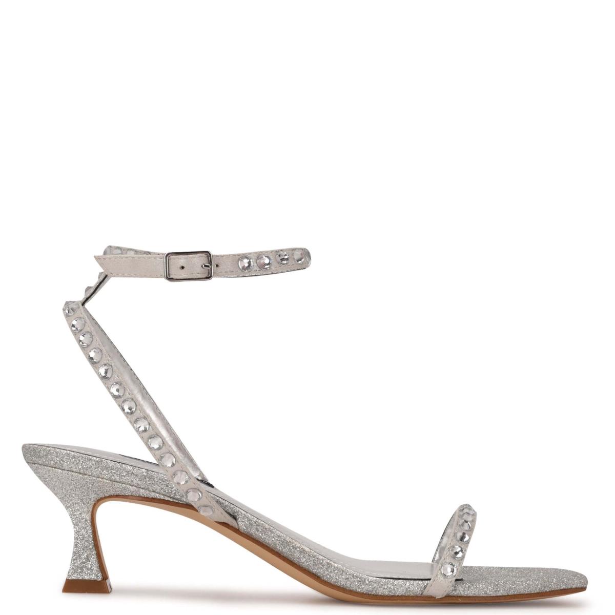 Nine West Giena Ankle Riemen Silber | 0852EDIKG