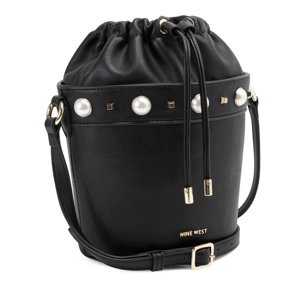 Nine West Laylin Drawstring Bucket Schwarz | 5631UKBYM