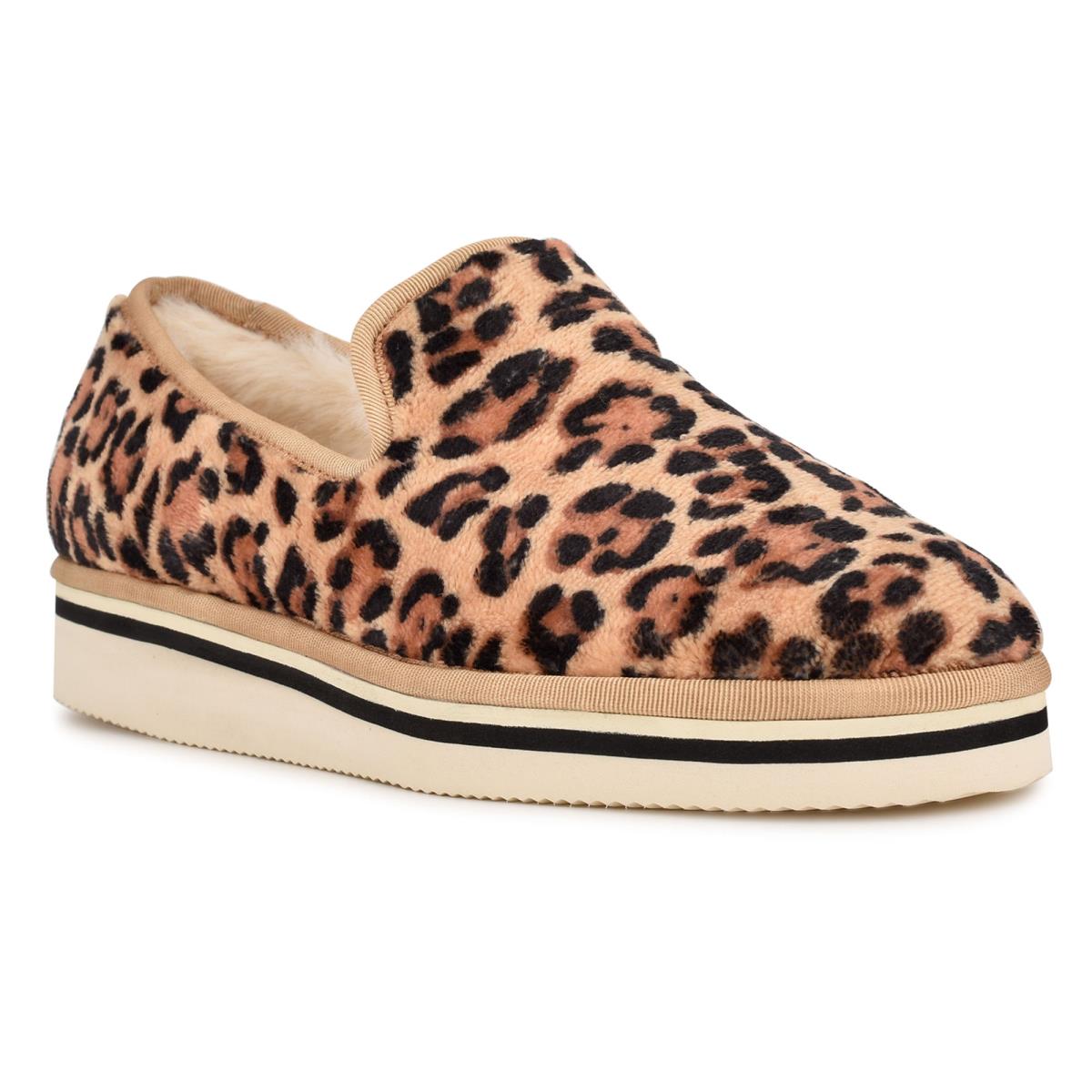 Nine West Laze Cozy Slip On Leopard | 8795CKFAH